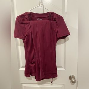 COPY - burgundy urbane scrubs. size XS for shirt, S for bottoms. great conditio…